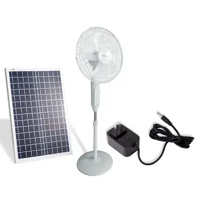 Ventilateur Solaire sur Pied 16" MJ-SF188 (Batterie 18 000mAh + Panneau 22W)