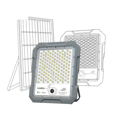 Projecteur Solaire CCTV Caméra Intégrée WiFi 100W - 1200W